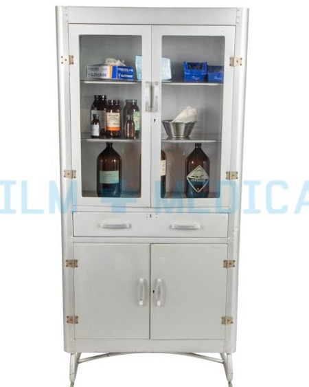 Silver Glass Fronted Cabinet Dressing Priced Separately 